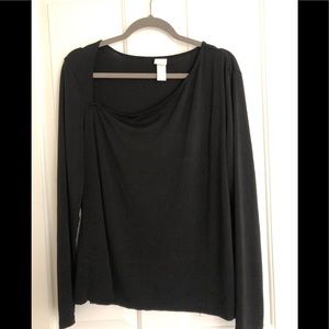 H&M XXL asymmetrical neck black long sleeve top